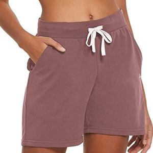 Baleaf cotton yoga shorts, lunar pink, size small